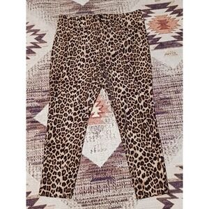 Torrid Size 18 Leopard Animal Print Pants Stretch Cropped